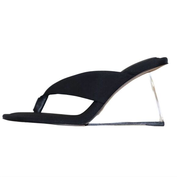 NIB Good American Neoprene Sandals Wedge Heel - Picture 14 of 16